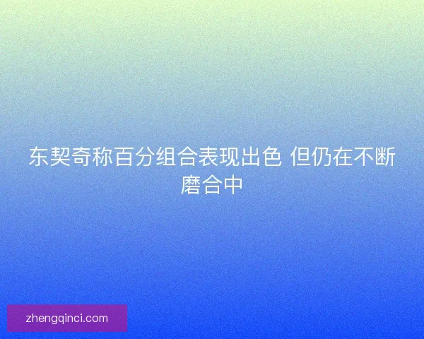 东契奇称百分组合表现出色 但仍在不断磨合中